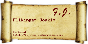 Flikinger Joakim névjegykártya